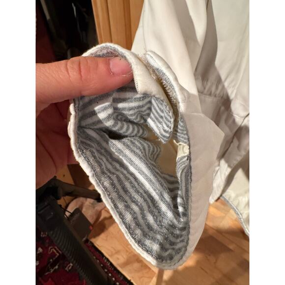 1 Madison Soft White Spring Coat, with Soft Cotton Striped Lining - Picture 7 of 9